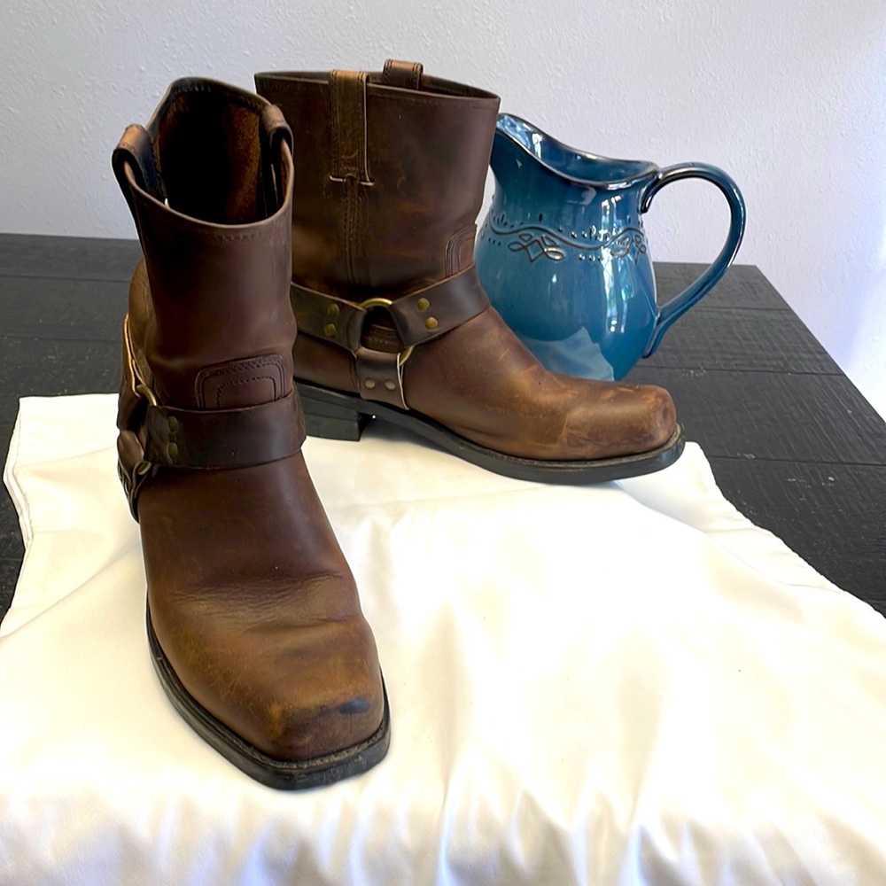 Frye Men’s 8R Harness Boots Size 10.5 Brown Leather VGUC